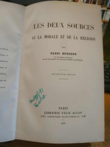 Les Deux Sources - De la morale et la Religion