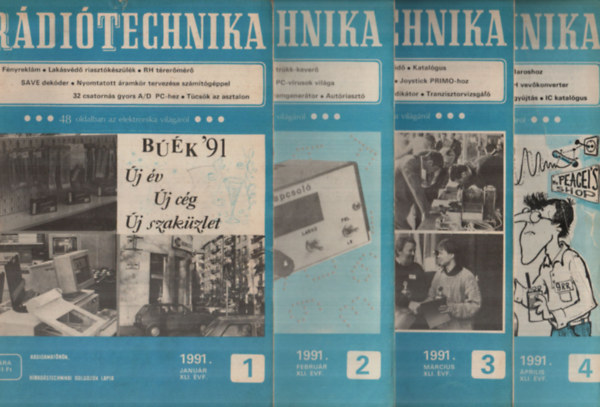 R�di�Technika 1991. teljes �vfolyam - 1-12. sz�monk�nt.