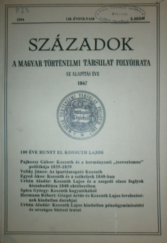 Pl Lajos  (szerk.) - Szzadok 128. vfolyam 5. szm