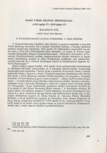 Mak� v�ros francia megsz�ll�sa ( 1919 �prilis 27-1919 j�nius 17 ) - K�l�nlenyomat