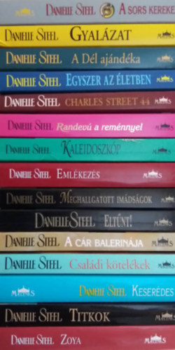 Danielle Steel knyvcsomag (15db) A sors kereke, Gyalzat, A dl ajndka, Egyszer az letben, Charles street 44, Randev a remnnyel, Kaleidoszkp, Emlkezs, Meghallgatott imdsgok, Eltnt!, A cr balerinja, Csaldi ktelkek,