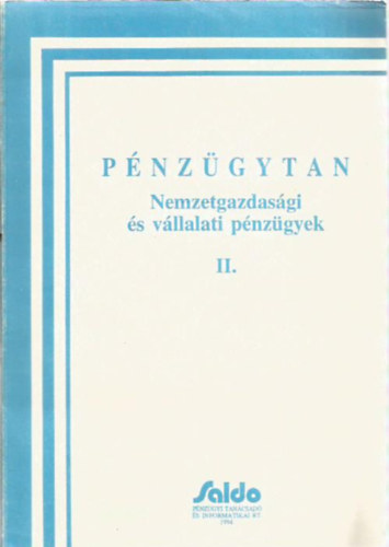 Pnzgytan II. - Nemzetgazdasgi s vllalati pnzgyek