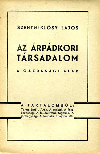 Az �rp�dkori t�rsadalom (A gazdas�gi alap)