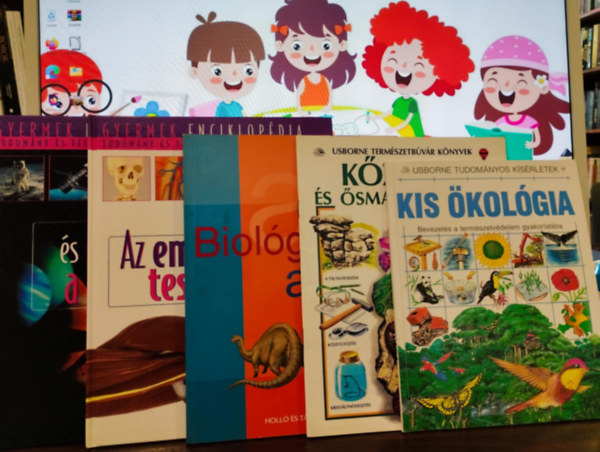 Gyerek ismeretterjeszt KNYVMENT AJNLAT 5 darabos. Kis kolgia, Kzetek s smaradvnyok, Biolgia atlasz, Az emberi test, A Nap s a bolygk