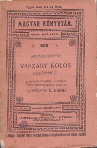 Szemelvnyek Vaszary Kolos beszdeibl (Magyar Knyvtr)