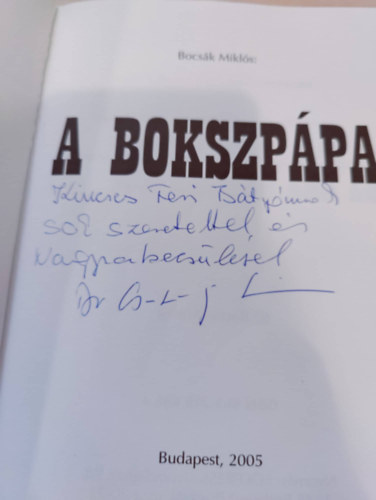 A Bokszppa - Cstnyi Sndor dediklta