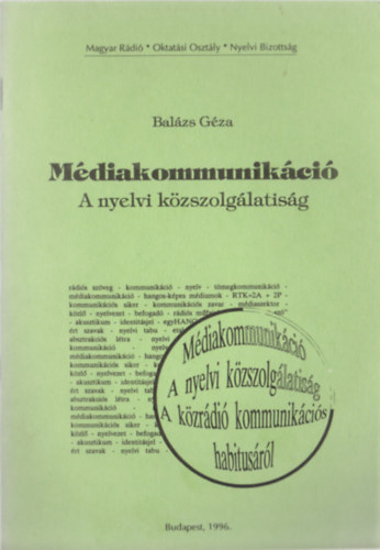 Mdiakommunikci - A nyelvi kzszolglatisg