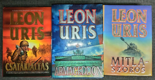 3 db Leon Uris h�bor�s k�nyv :Csataki�lt�s, Armageddon, Mitla-szoros