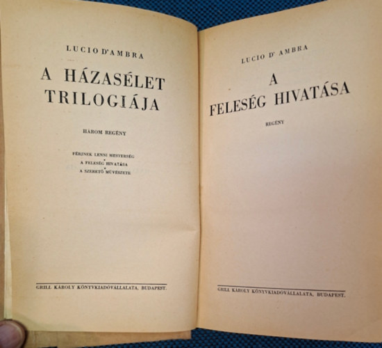 A feles�g hivat�sa - A h�zas�let tril�gi�ja