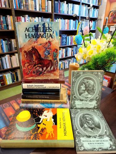T�rt�nelem k�nyvcsomag 10 darabos K�NYVMENT� AJ�NLAT: Jeruzs�lem, Mond�k k�nyve, Achilles haragja, Mond�k M�ty�s kir�lyr�l - T�rt�nelmi olvas�k�nyv, Mond�k az �rp�d-h�zi kir�lyokr�l (t�rt�nelmi olvas�k�nyv),