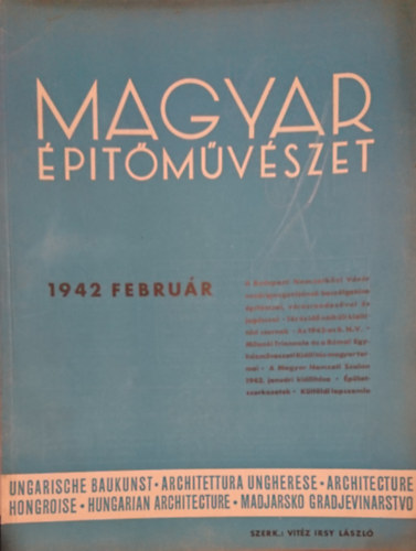 vitz Irsy Lszl szerk. - Magyar ptmvszet 1942. februr