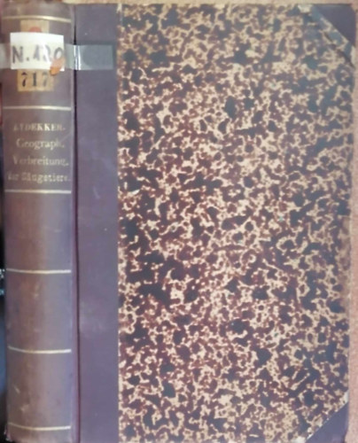 R. Lydekker - Die geographische verbreitung und geologische entwicklung der s�ugetier