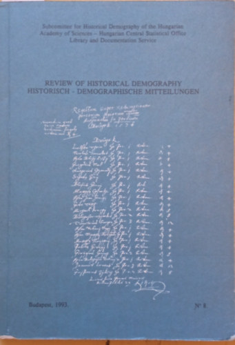 Review of Historical Demography - Historisch-Demographische Mitteilungen No.8.