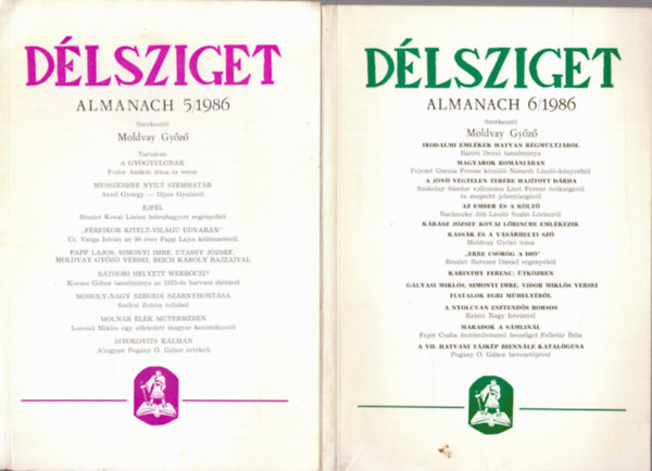 2 db Dlsziget Almanac: 1986/5 s 1986/6. szmok