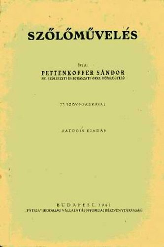 Pettenkoffer S�ndor - Sz�l�m�vel�s