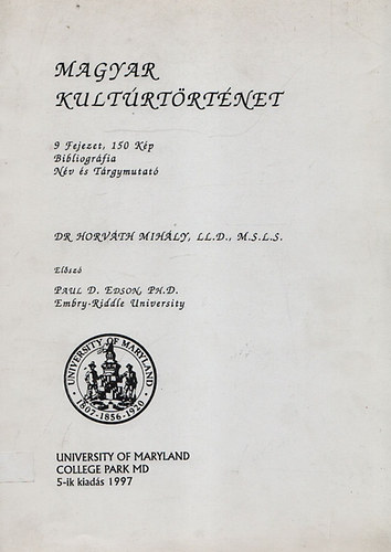 Horv�th Mih�ly dr. - Magyar kult�rt�rt�net