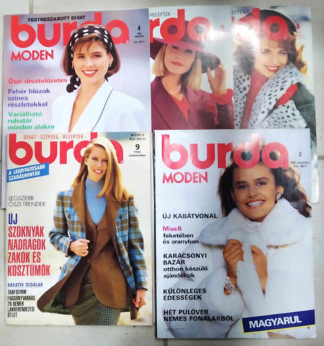 5 db Burda magazin: 1988/2+1989/4+1989/5+1989/6+1992/9