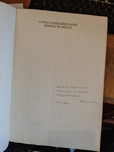 A nyelvi rzelemkifejezs eszkzei s mdjai