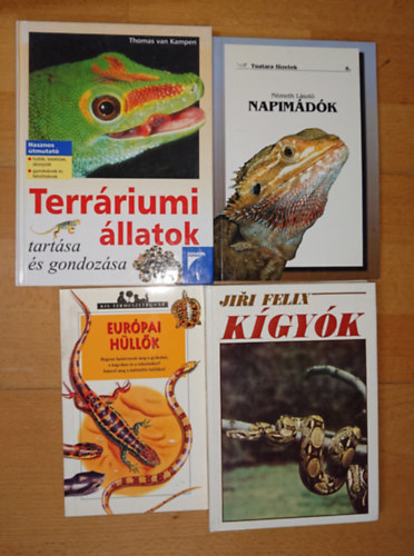 4 k�nyv a h�ll�kr�l: Eur�pai h�ll�k, K�gy�k, Napim�d�k, Terr�riumi �llatok