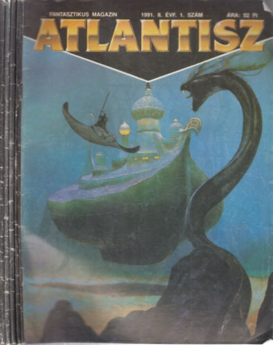 Atlantisz fantasztikus magazin 5 db. sz�rv�ny lapsz�m (1990/3, 5, 6, 11. �s 1991/1. sz�mok)