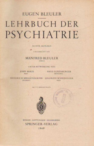 Lehrbuch der psychiatrie