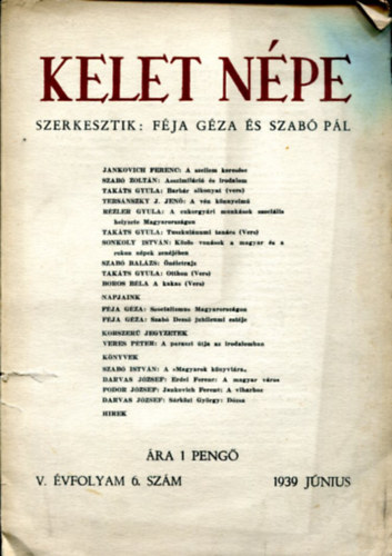 Kelet npe (1939 jnius - V. vfolyam 6. szm)