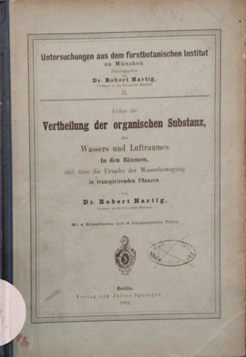 Dr Robert Harting - Vertheilung der Organischen Substanz (Szerves anyagok terjedse nmet nyelven)