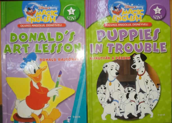 2 db Olvass angolul Disneyvel!: Donald's Art Lesson/Donald rajzrja (1. szint) + Puppies int Trouble/Kiskutyk a pcban (2. szint)
