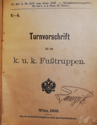 Turnvorschrift f�r die k.u.k.Fusstruppen