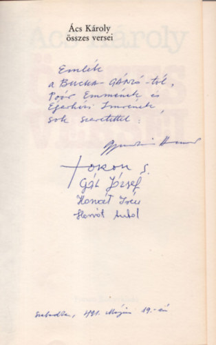 �cs K�roly �sszes versei (Vinkler Imre rajzaival)