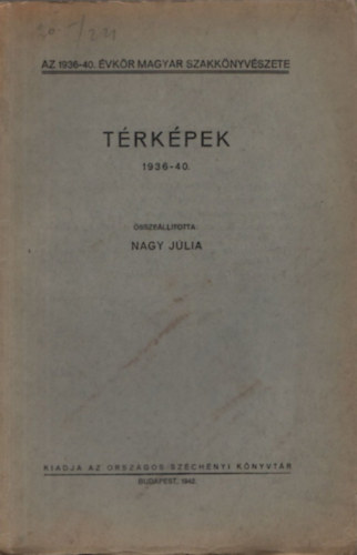 Trkpek 1936-40 (Az 1936-40. vkr magyar szakknyvszete)