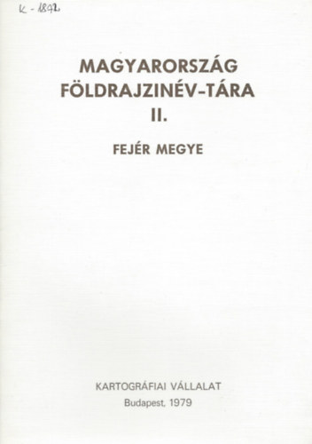 Magyarorszg Fldrajzinv-tra II. - Fejr Megye