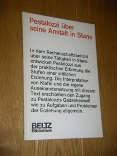 Pestalozzi ber seine Anstalt in Stans (Beltz Bibliothek)