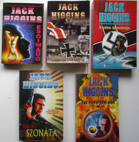 5 db Jack Higgins kötet (A róka éjszakája, Hideg kikötő, Esőimádó, Halásznóta, Egy órával éjfél előtt)
