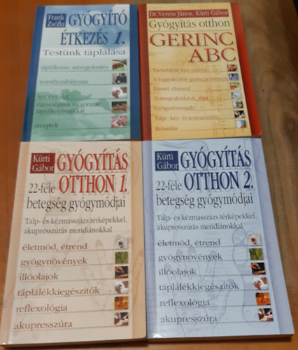 Gy�gy�t�s otthon 1-2. (Talp- �s k�zmassz�zs t�rk�pekkel, akupressz�r�s meridi�nokkal + 22-f�le betegs�g gy�gym�djai) + Gerinc ABC + Gy�gy�t� �tkez�s 1.