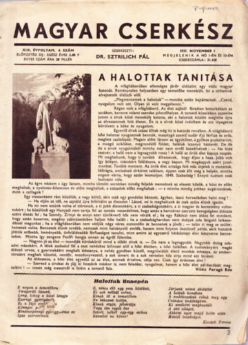Magyar Cserksz XIX. vfolyam, 4. szm, 1937. november