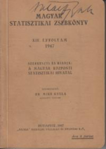 Magyar statisztikai zsebknyv XIV. vfolyam 1947