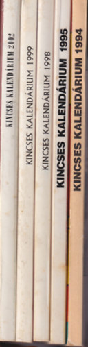 5 db Kincses kalendrium 1994, 1995, 1998, 1999, 2002