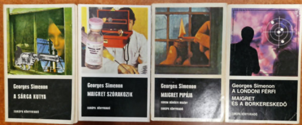 4db Georges Simenon knyv: Maigret szrakozik+A srga kutya+A londoni frfi +Maigret pipja
