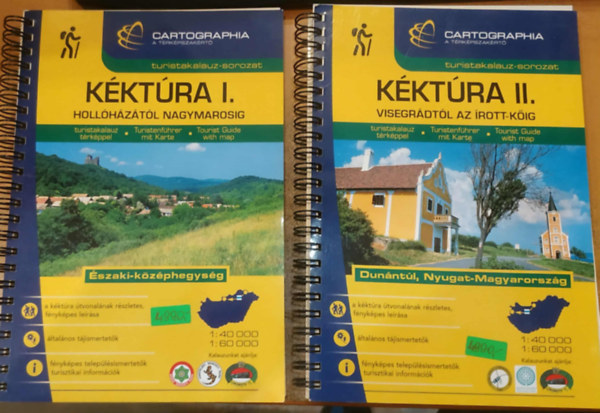 2 db Turistakalauz-sorozat: Kktra I-II.: Hollhztl Nagymarosig + Visegrdtl az rott-kig