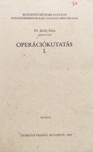 Oper�ci�kutat�s I-II