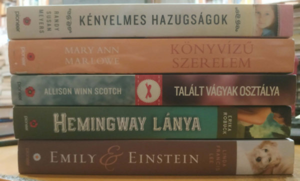 5 db romantikus: Emily & Einstein + Hemingway l�nya + K�nyelmes hazugs�gok + K�nyv�z� szerelem + Tal�lt v�gyak oszt�lya