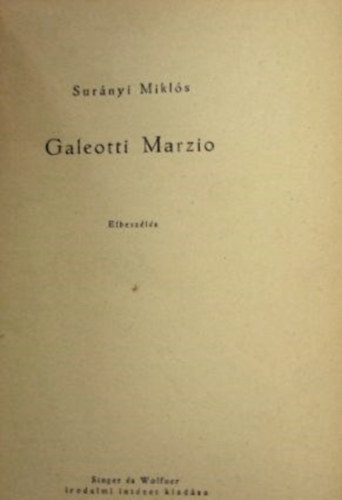 Galeotti Marzio + Zenei portrk