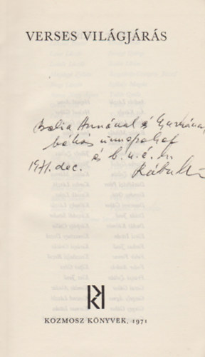 Verses vil�gj�r�s (Dedik�lt)