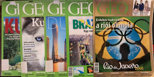 5 db Geo magazin, szrvnyszmok: 2016. jlius-augusztus, 2011. februr, 2017. mrcius, 2012. oktber, 2016. jnius