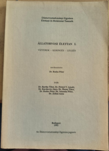 �llatorvosi �lettan I. - V�zerek - kering�s - l�gz�s