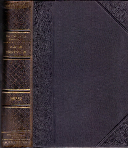 Corpus Juris Hungarici - Magyar Trvnytr - 1892-1893. vi trvnyczikkek