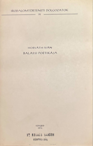 Balassi po�tik�ja (K�l�nlenyomat)