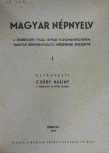 Magyar npnyelv I.