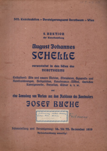 Josef Bueche - 2. Auktion der Kunsthandlung August Johannes Schelle